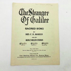 The Stranger of Galilee Sacred Song Vintage Sheet Music 1935